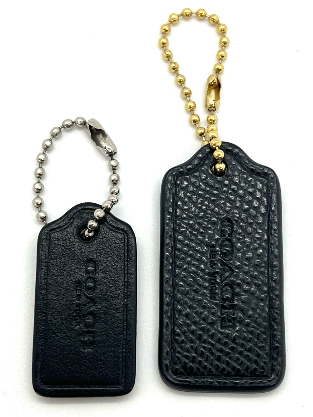 Authentic Vintage Coach Leather Hangtag Lot 2 Black Replacement Purse Tags